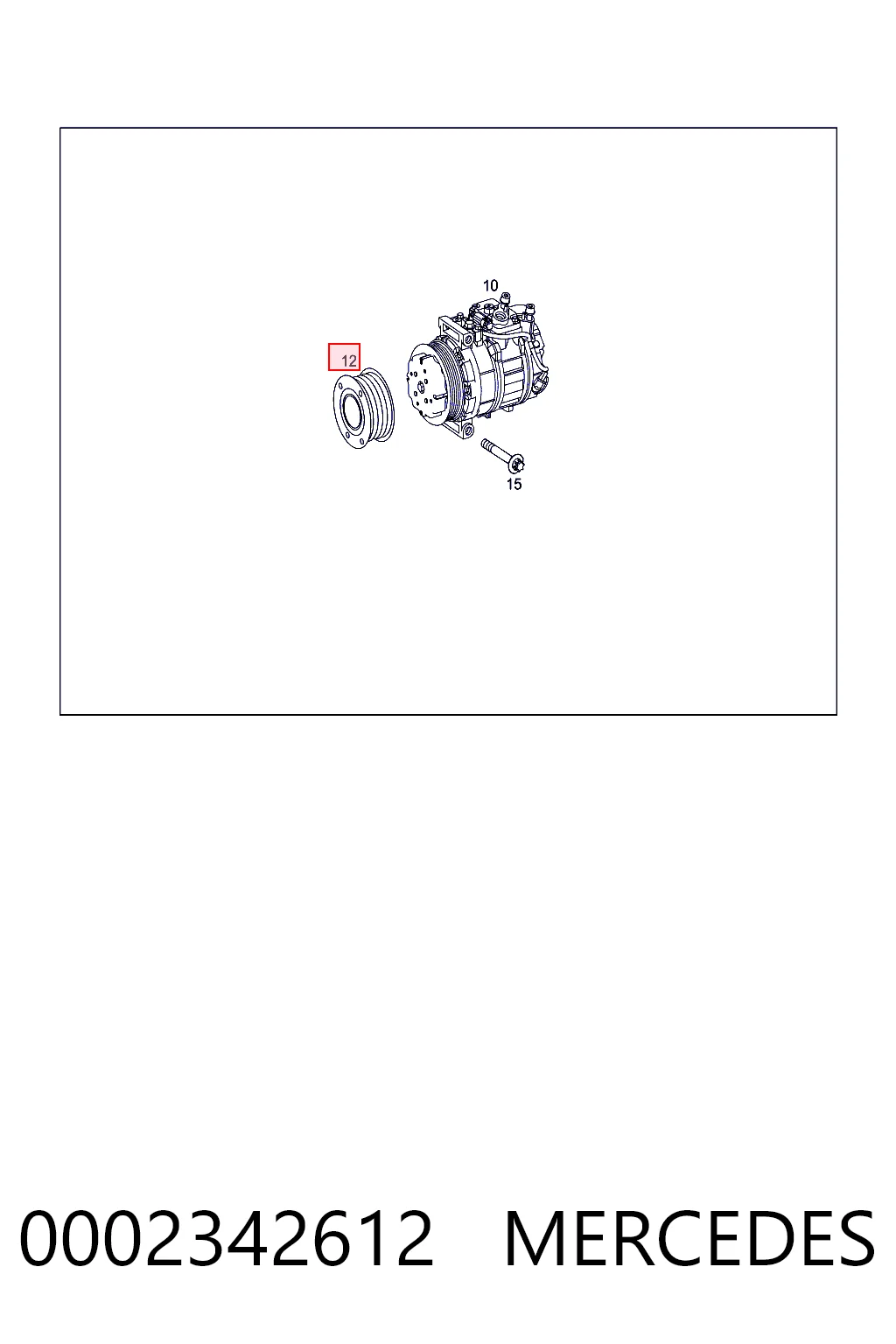 0002342612 Mercedes Polia do compressor de aparelho de ar condicionado