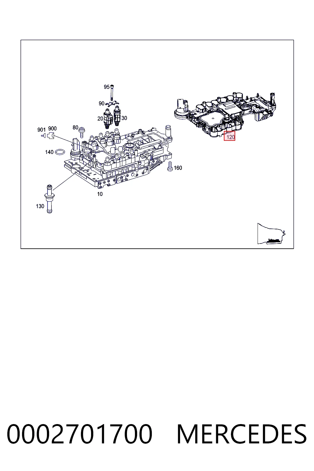 0002701700 Mercedes Placa eletrônica da transmissão automática