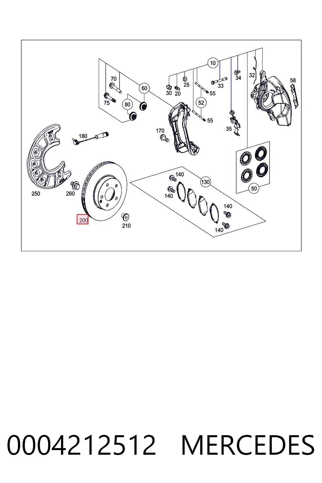 0004212512 Mercedes Disco do freio dianteiro