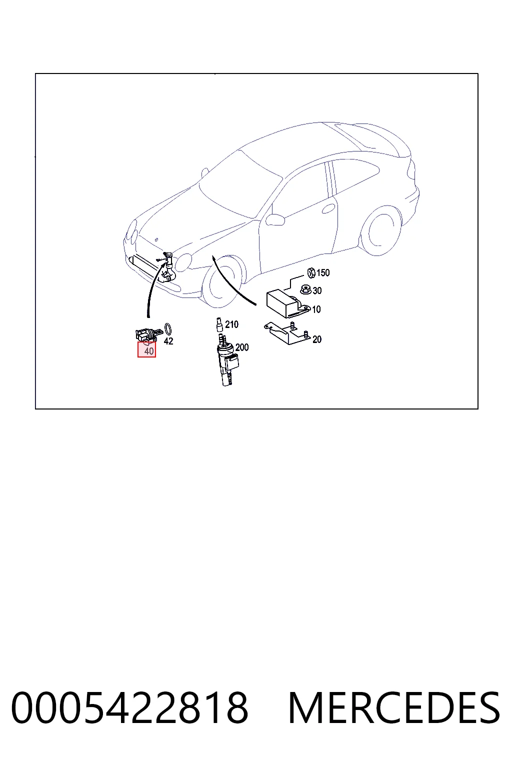 0005422818 Mercedes Sensor de temperatura da mistura de ar