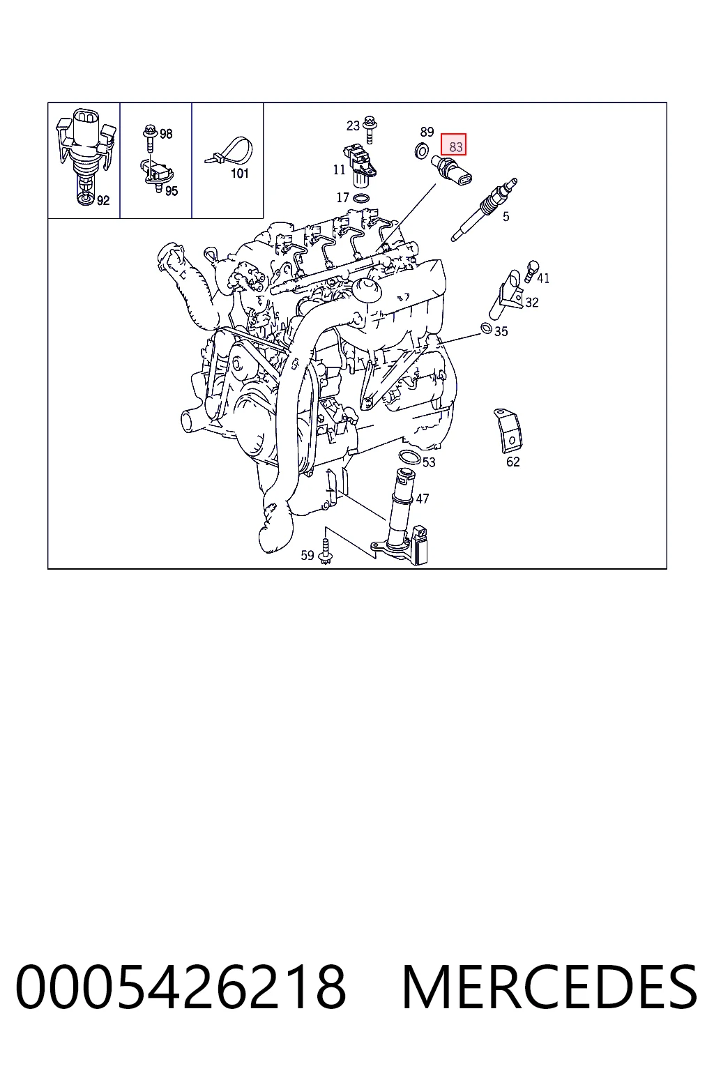 0005426218 Mercedes Sensor de temperatura de combustível