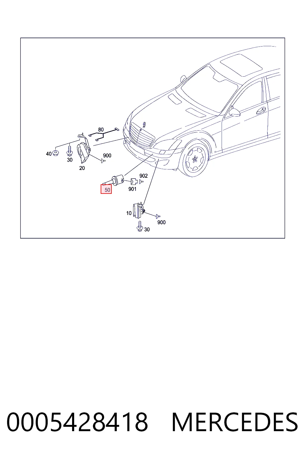 0005428418 Mercedes Sensor de temperatura do meio ambiente
