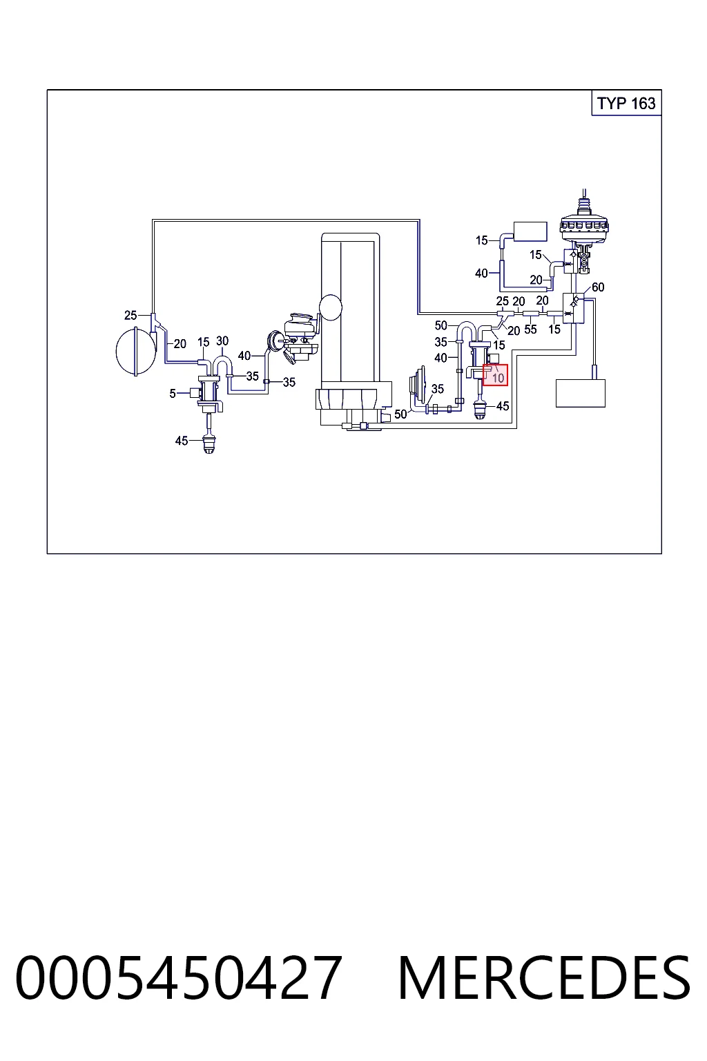 0005450427 Mercedes Convertidor de pressão (solenoide) de supercompressão