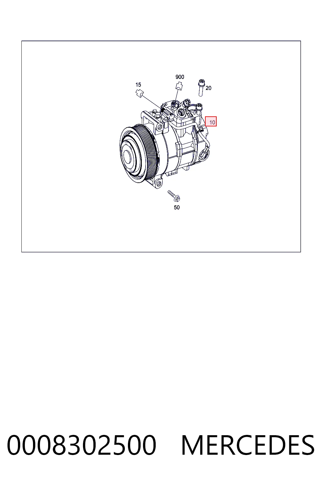 0008302500 Mercedes Compressor de aparelho de ar condicionado
