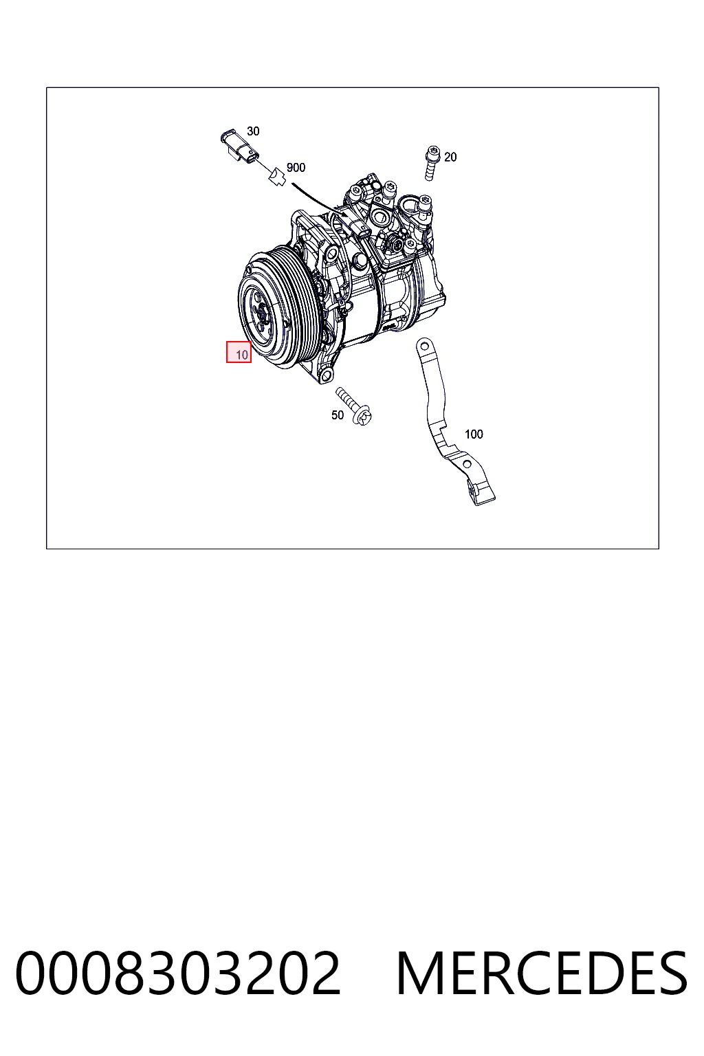 0008303202 Mercedes Compressor de aparelho de ar condicionado