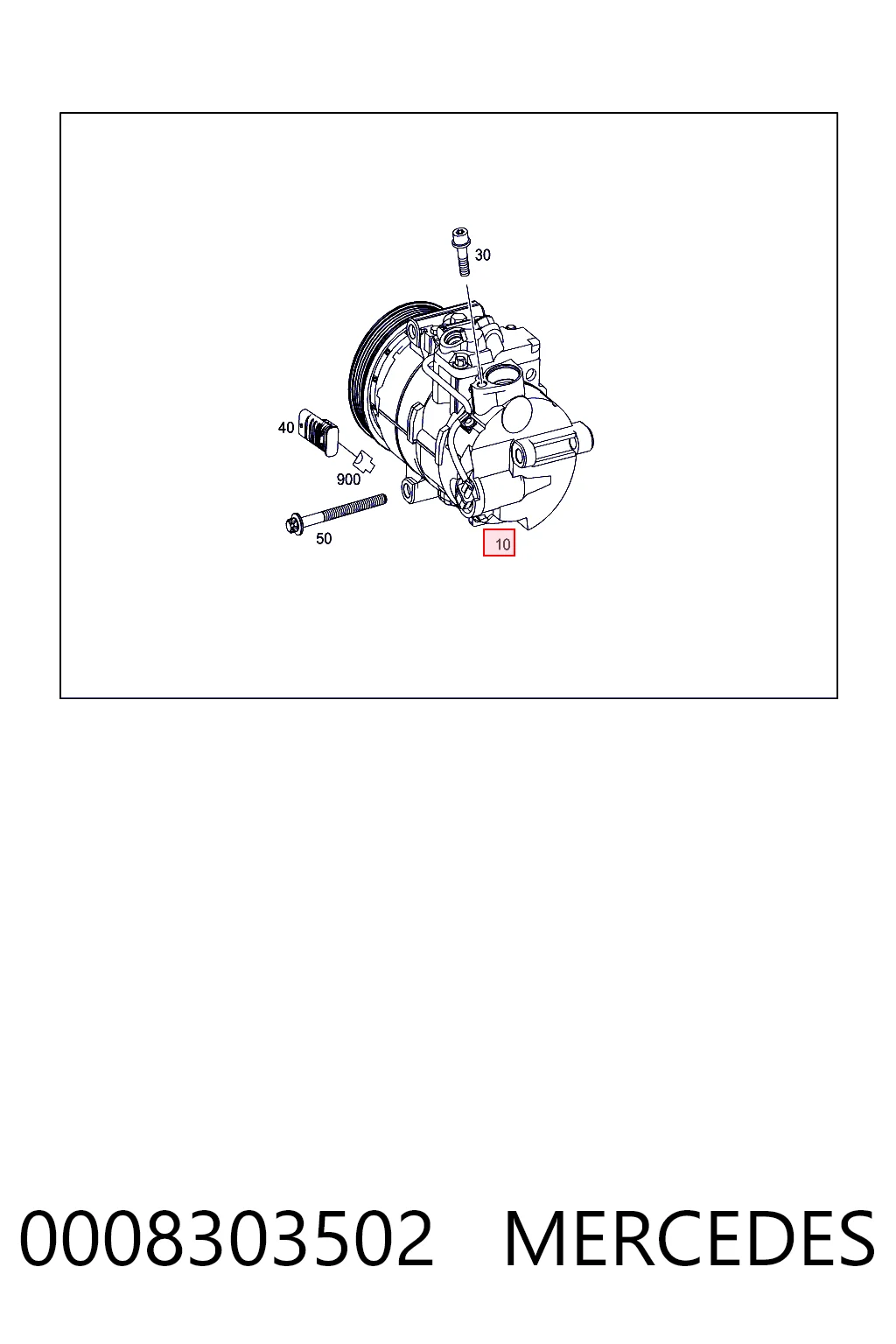 0008303502 Mercedes Compressor de aparelho de ar condicionado