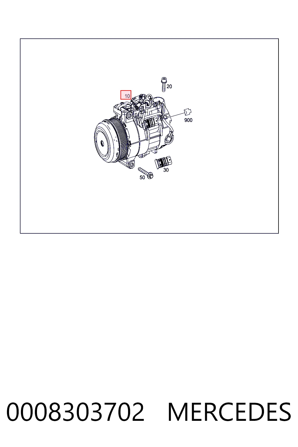 0008303702 Mercedes Compressor de aparelho de ar condicionado