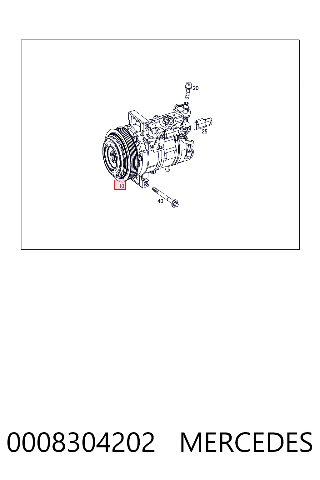 0008304202 Mercedes Compressor de aparelho de ar condicionado