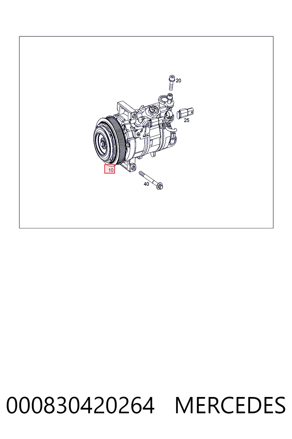 000830420264 Mercedes Compressor de aparelho de ar condicionado
