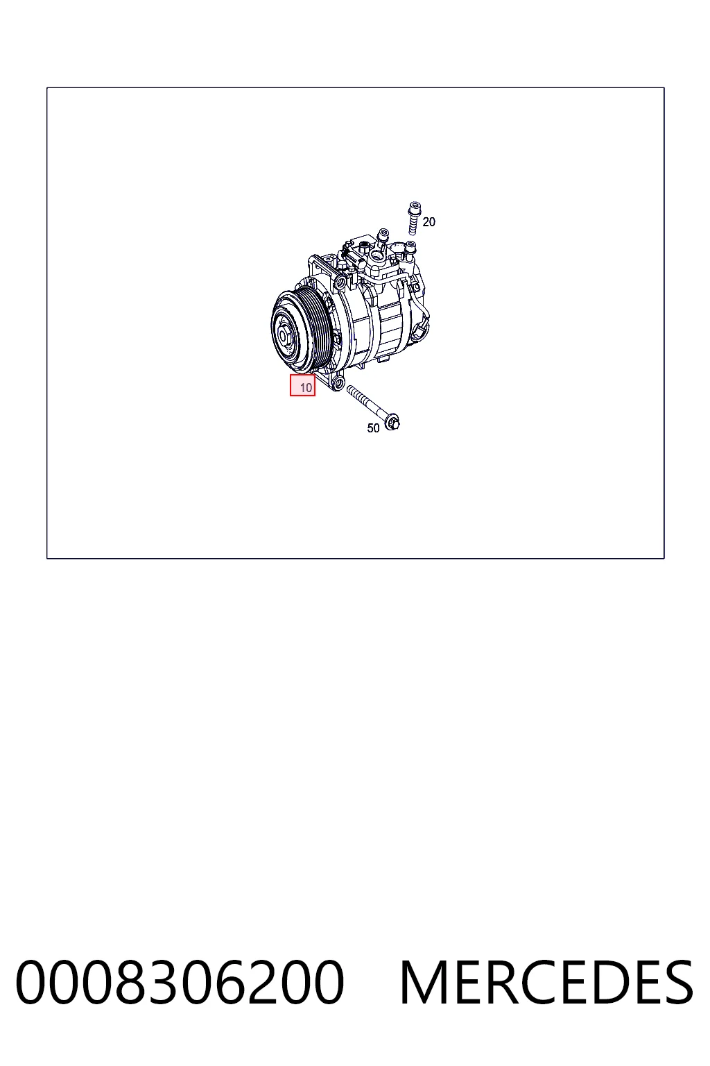 0008306200 Mercedes Compressor de aparelho de ar condicionado