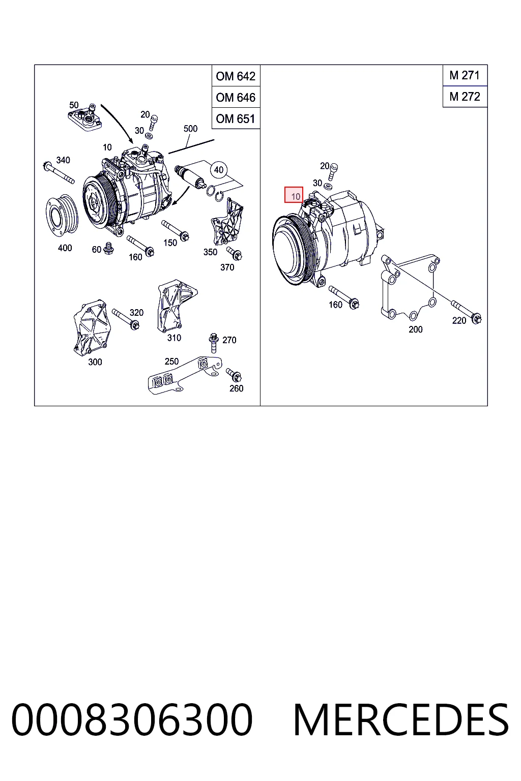 0008306300 Mercedes Compressor de aparelho de ar condicionado