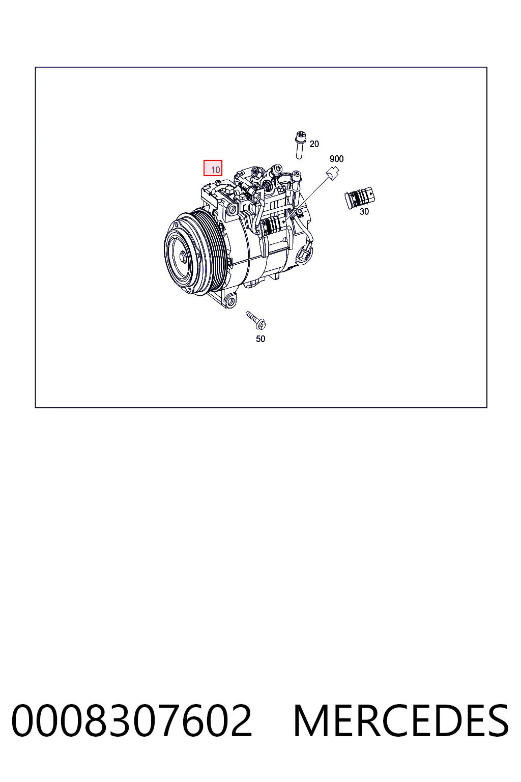 0008307602 Mercedes Compressor de aparelho de ar condicionado