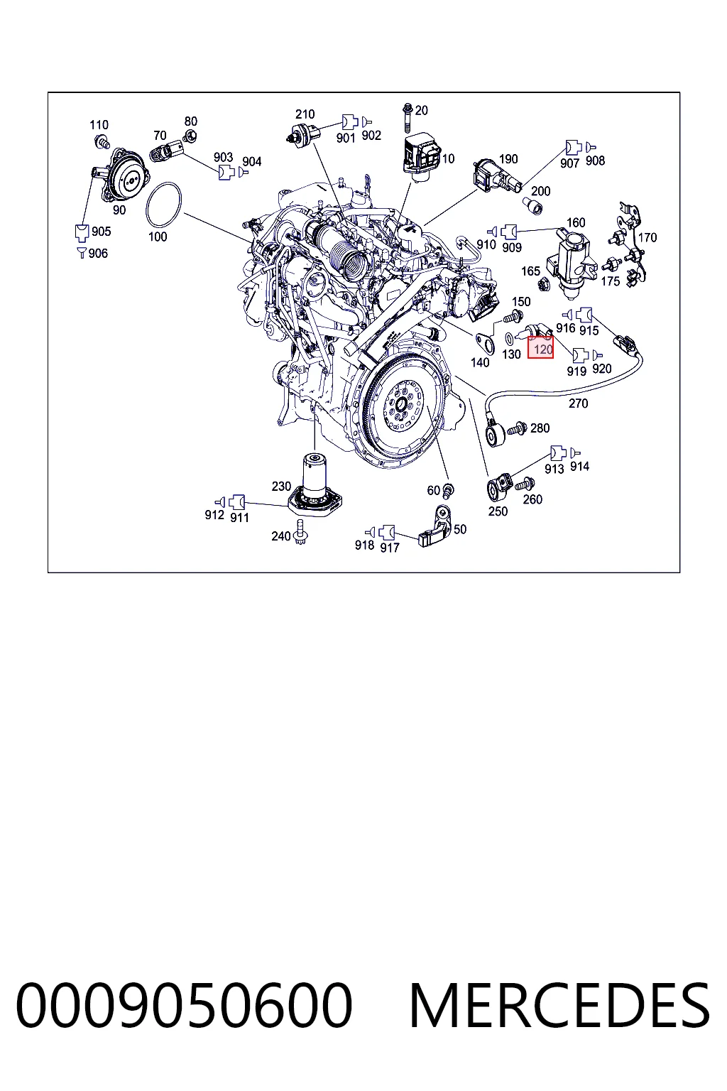 0009050600 Mercedes Sensor de temperatura do fluido de esfriamento