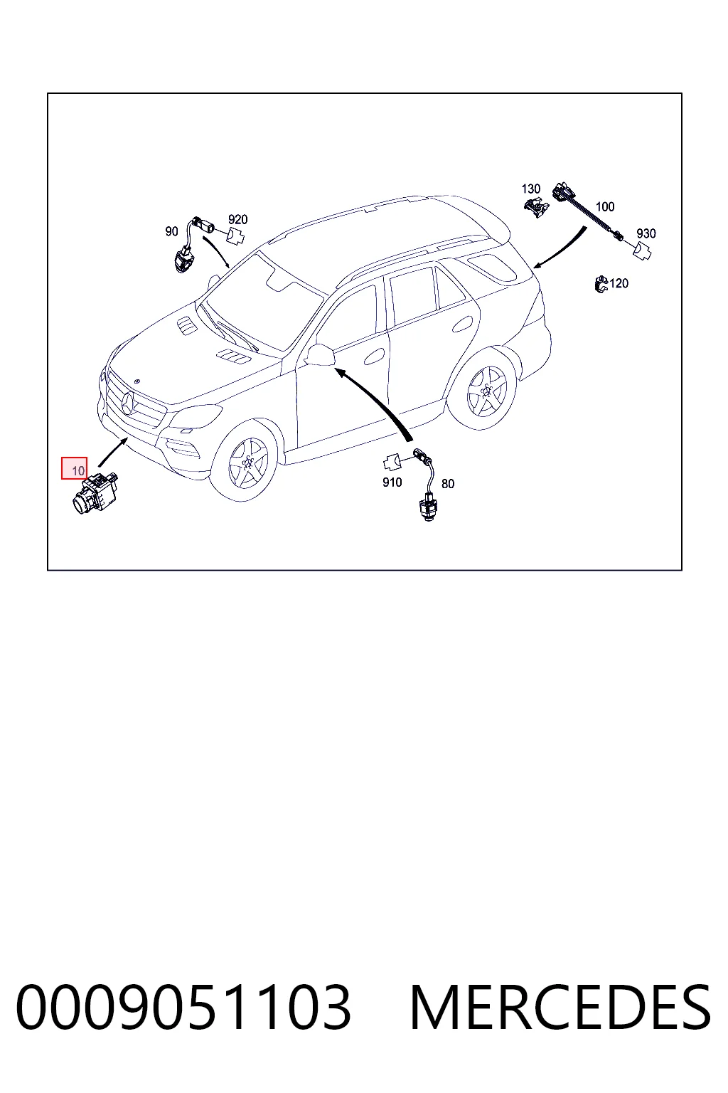 0009051103 Mercedes Câmara do sistema para asseguramento de visibilidade