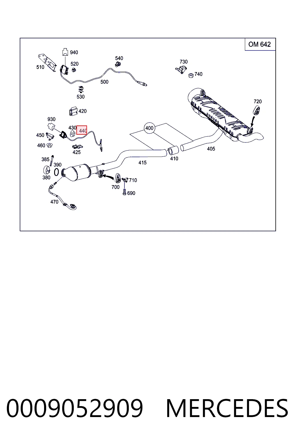 0009052909 Mercedes Sensor dianteiro de óxidos de nitrogênio NOX