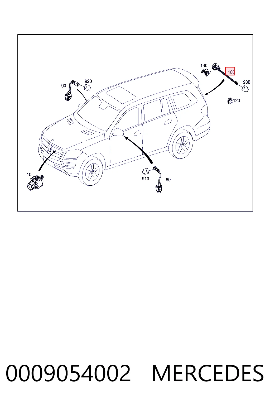 0009054002 Mercedes Câmara do sistema para asseguramento de visibilidade