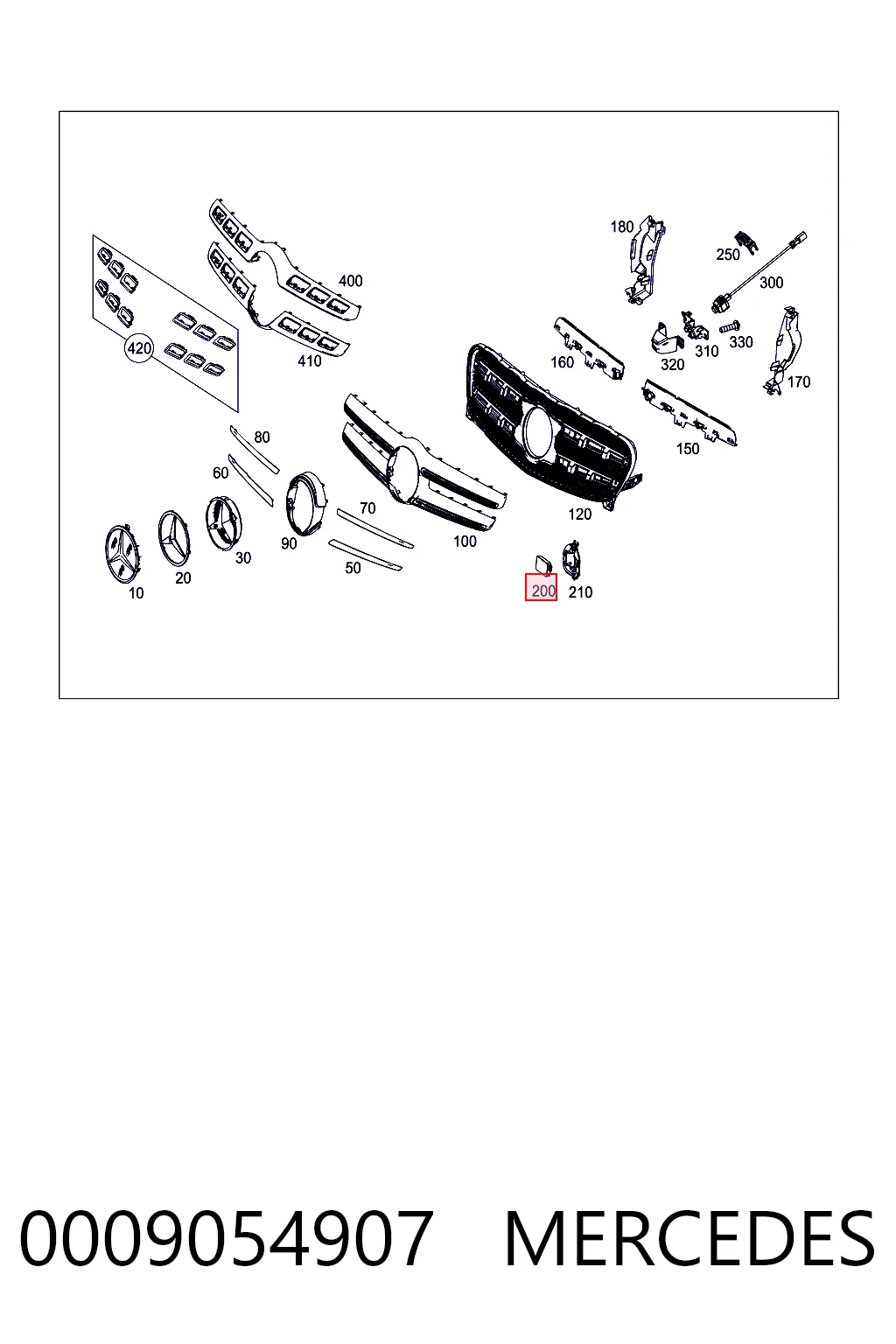 0009054907 Mercedes Sensor de radar de distância