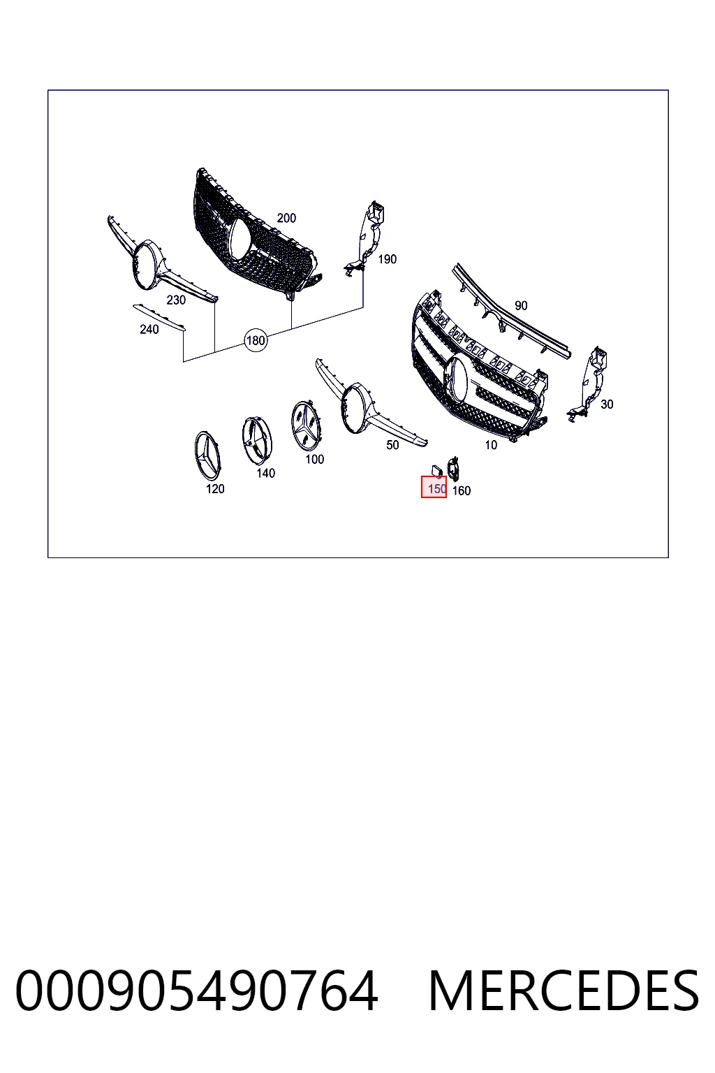 000905490764 Mercedes Sensor de radar de distância