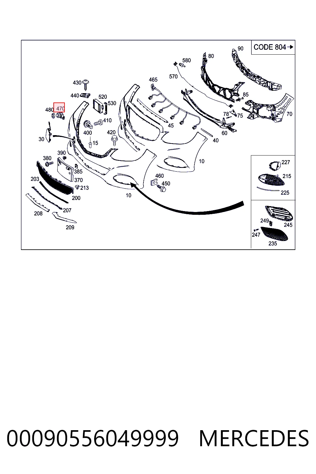 00090556049999 Mercedes Sensor de sinalização de estacionamento (sensor de estacionamento) dianteiro/traseiro lateral