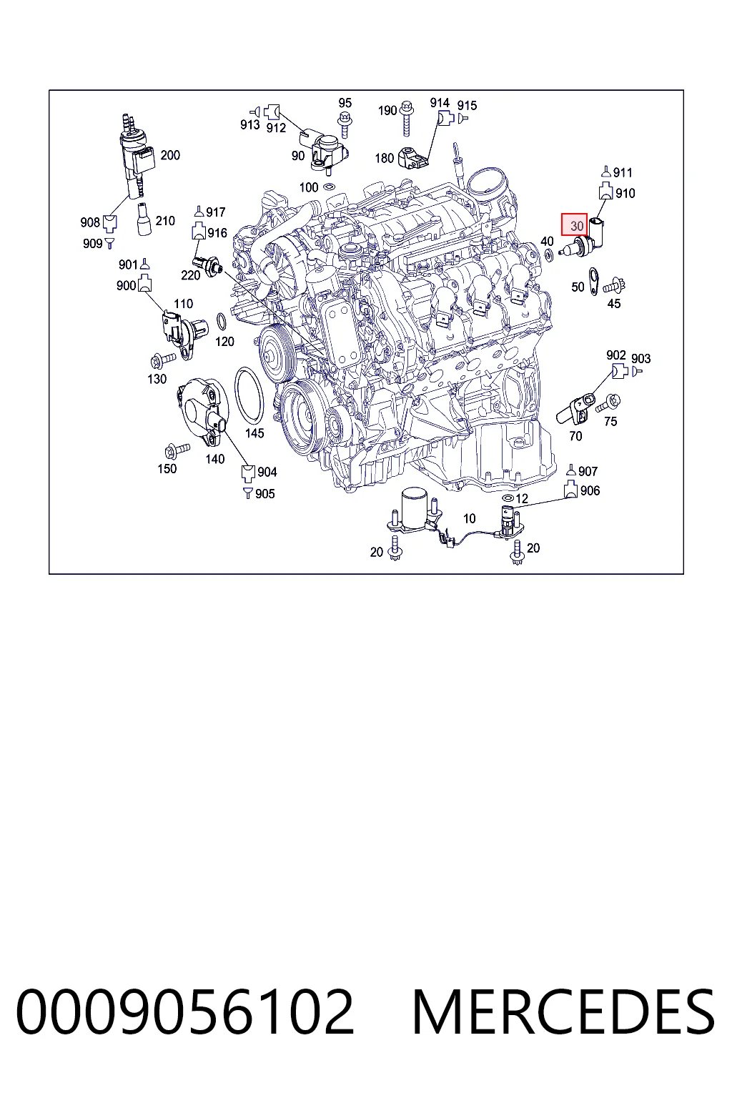 0009056102 Mercedes Sensor de temperatura do fluido de esfriamento