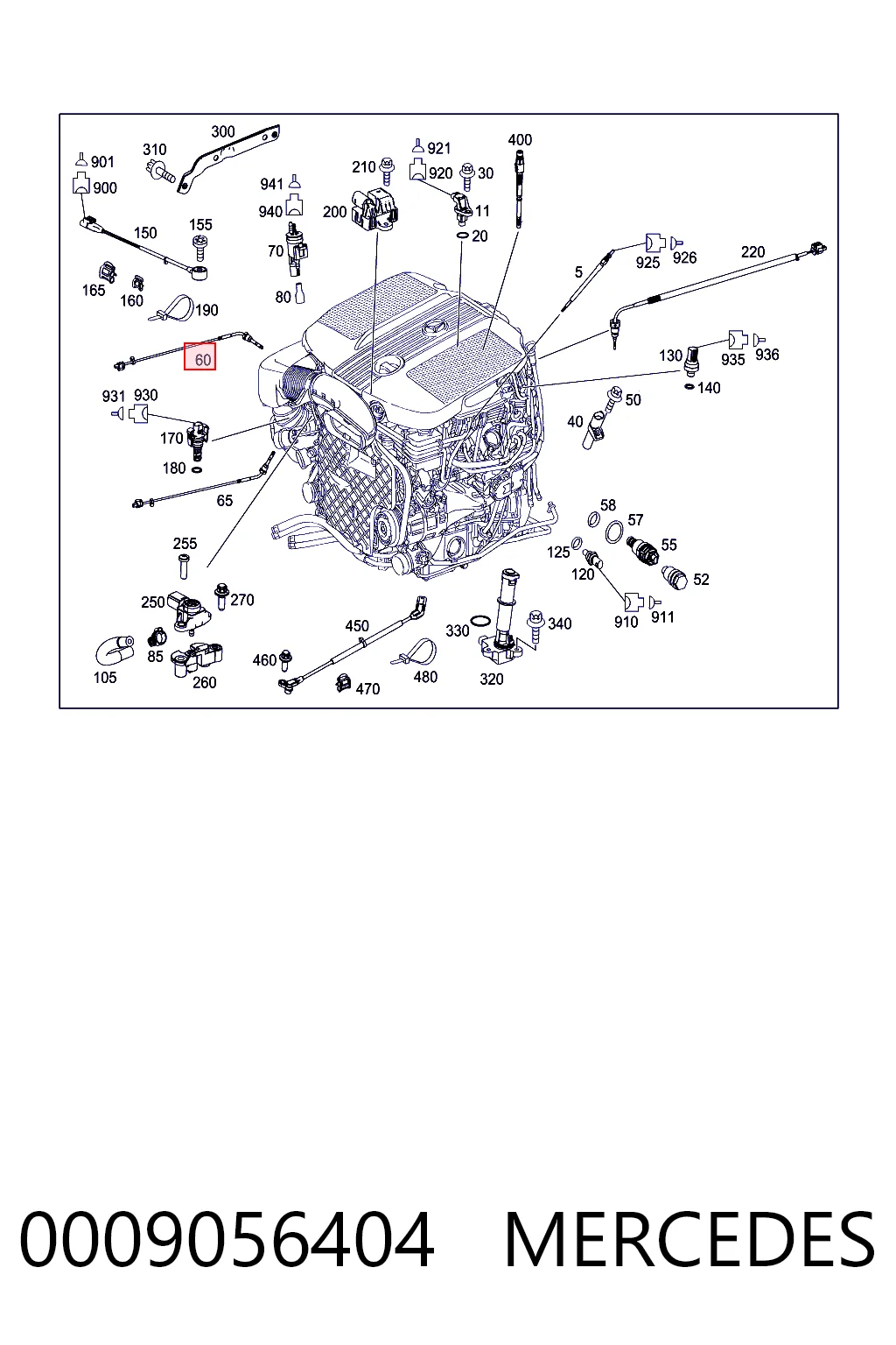 0009056404 Mercedes Sensor de temperatura dos gases de escape (GE), antes de turbina