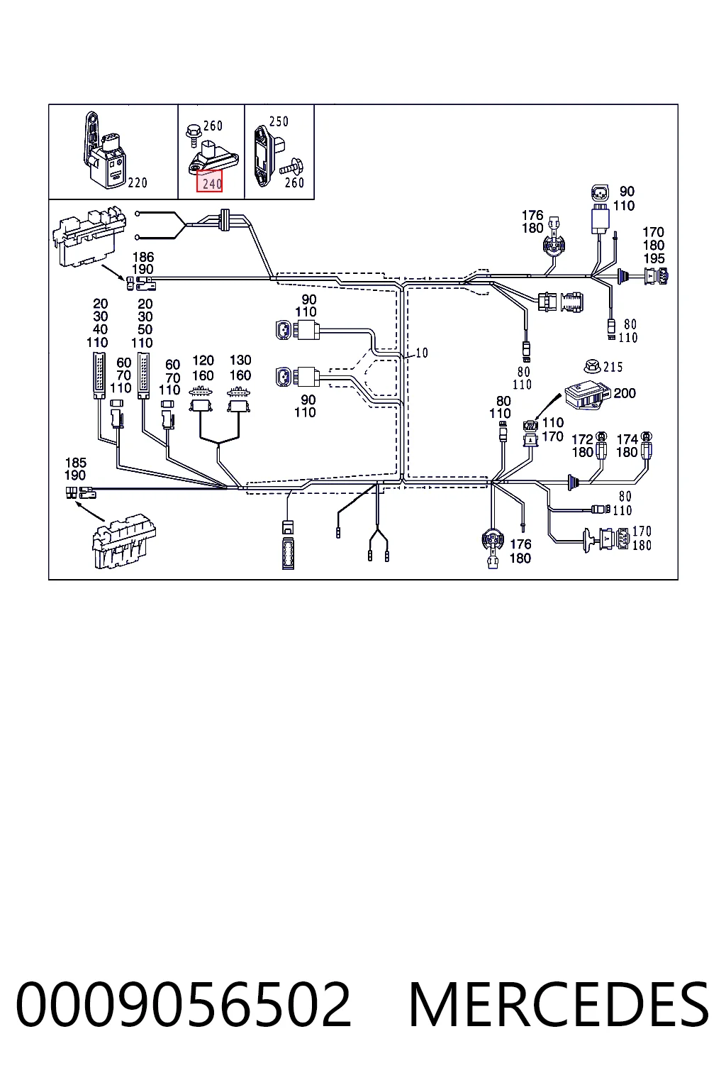 0009056502 Mercedes Sensor de aceleração vertical