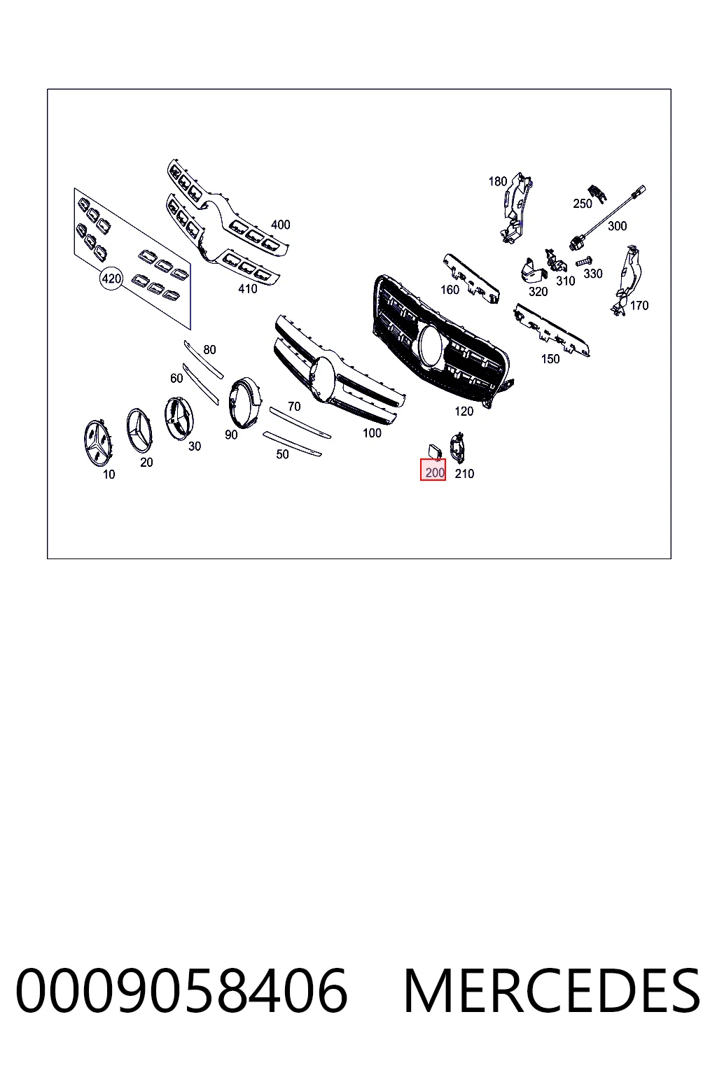0009058406 Mercedes Sensor de radar de distância
