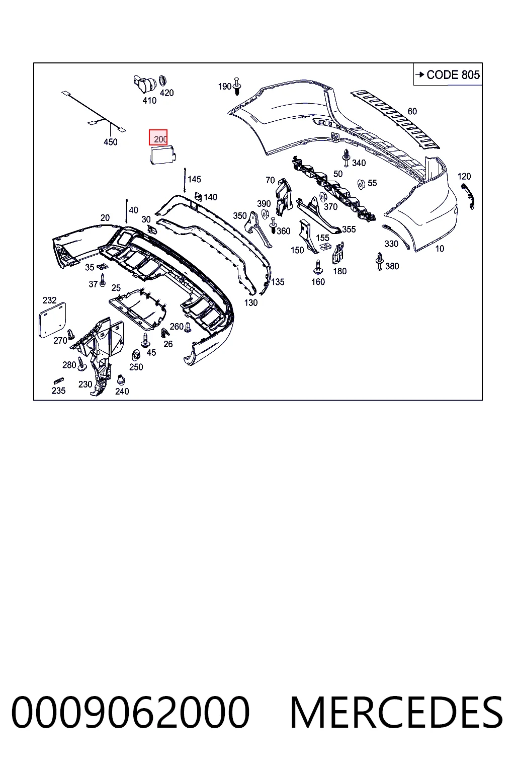 0009062000 Mercedes Sensor de radar de distância