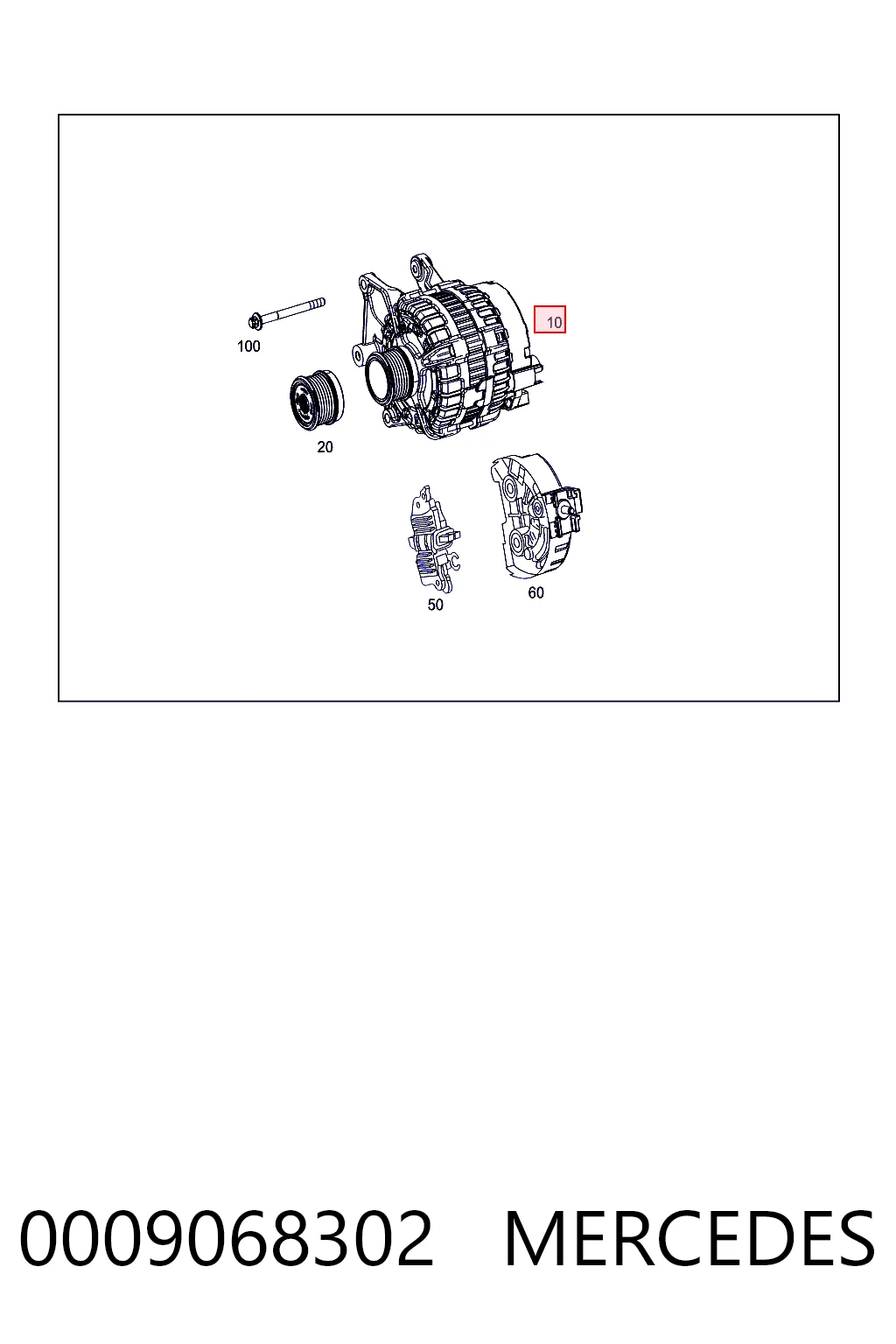 0009068302 Mercedes Gerador