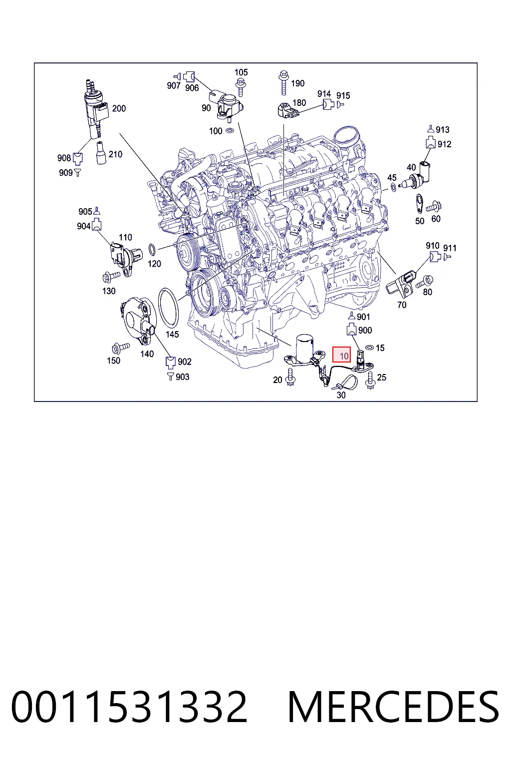  Sensor do nível de óleo de motor Mercedes E sedan (W212) (2009 - 2016) 