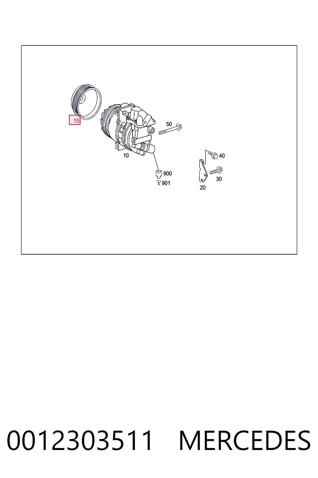 0012303511 Mercedes Compressor de aparelho de ar condicionado