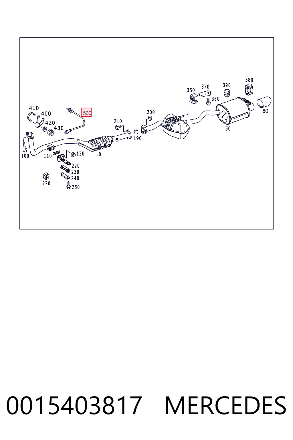 0015403817 Mercedes Sonda lambda, sensor de oxigênio depois de catalisador