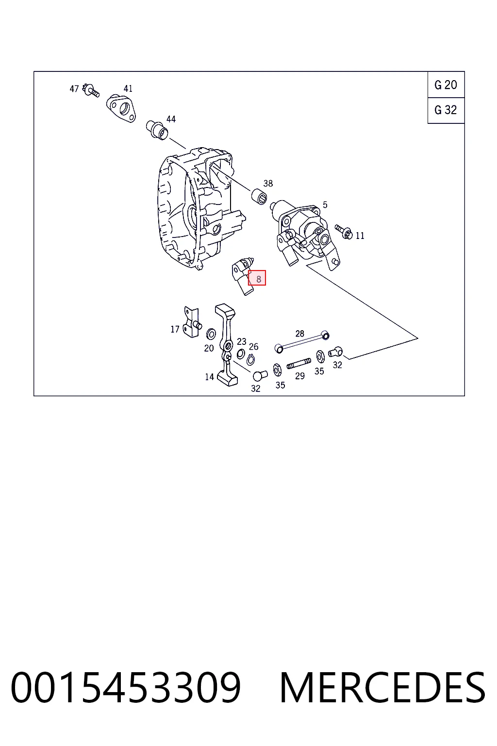 0015453309 Mercedes Sensor de ativação das luzes de marcha à ré