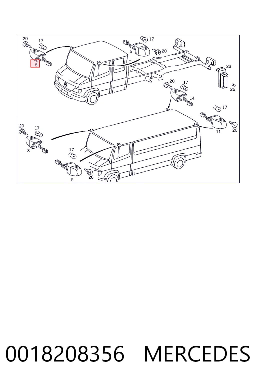M0018208356 Wender Posição do teto (TRUCK)