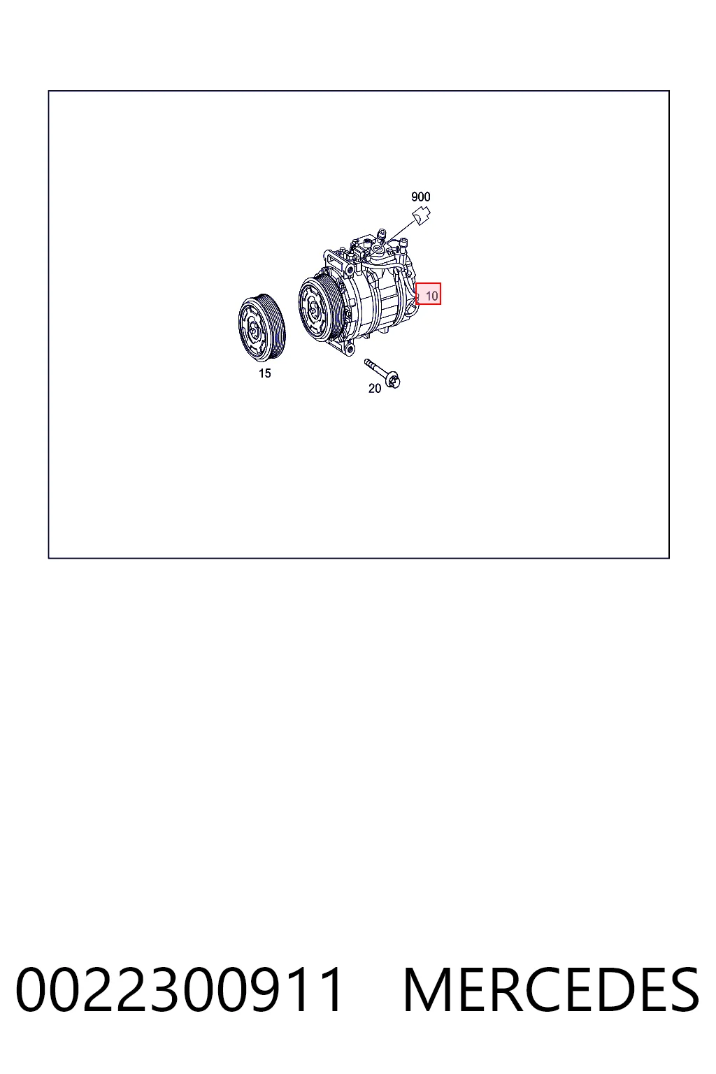 0022300911 Mercedes Compressor de aparelho de ar condicionado