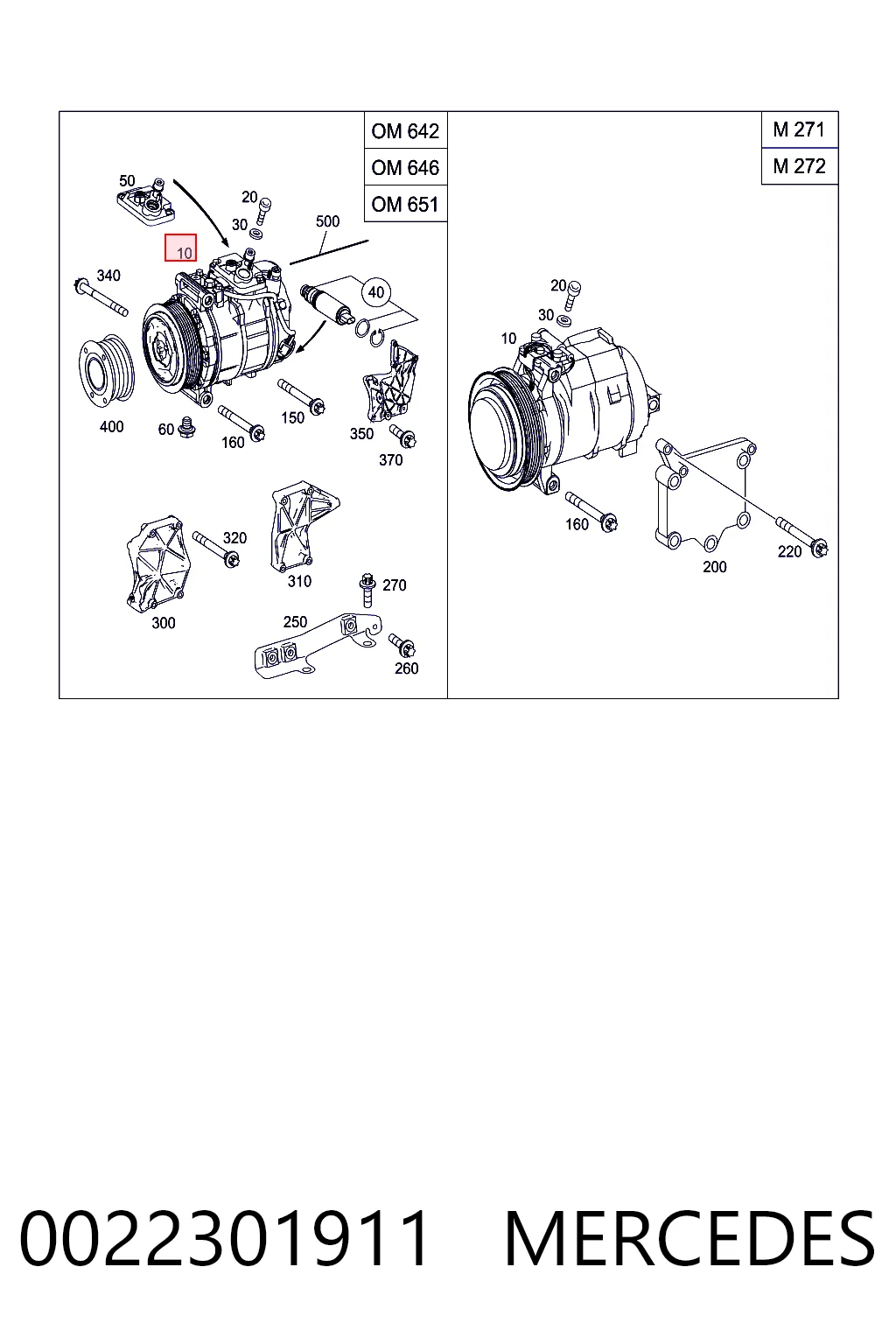 0022301911 Mercedes Compressor de aparelho de ar condicionado