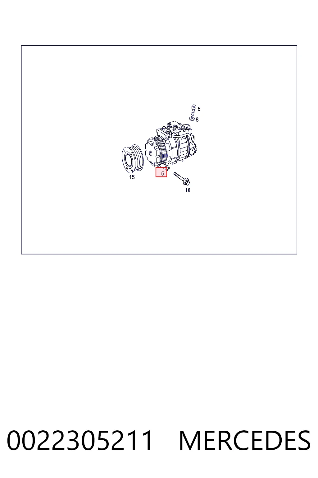 0022305211 Mercedes Compressor de aparelho de ar condicionado