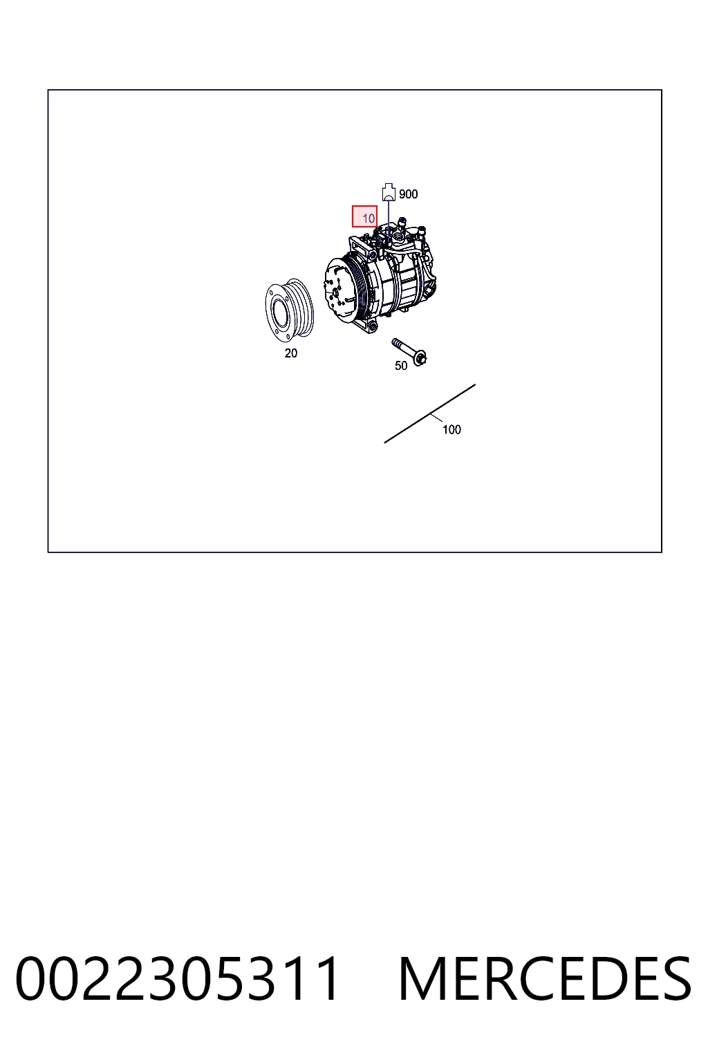 0022305311 Mercedes Compressor de aparelho de ar condicionado