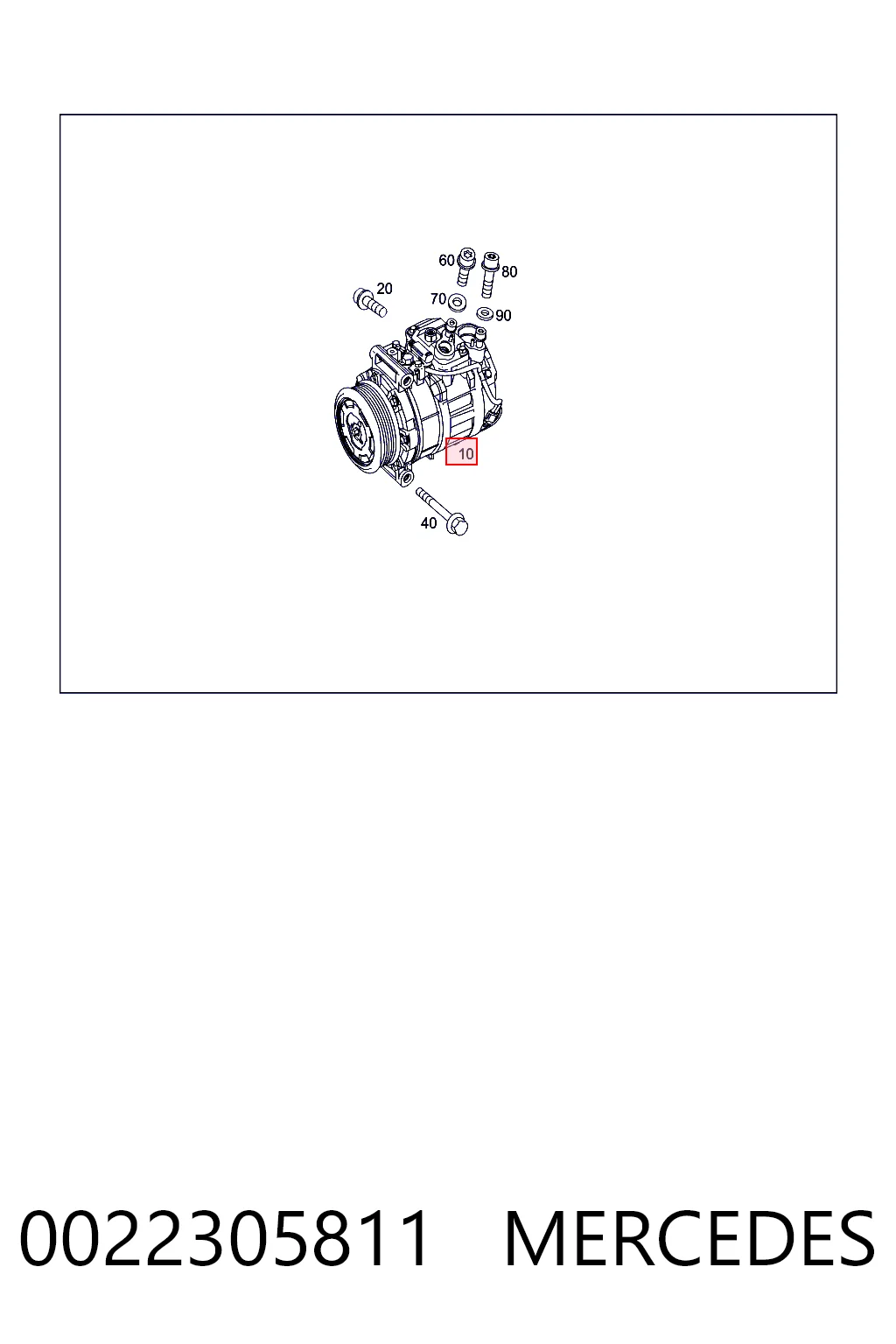 0022305811 Mercedes Compressor de aparelho de ar condicionado