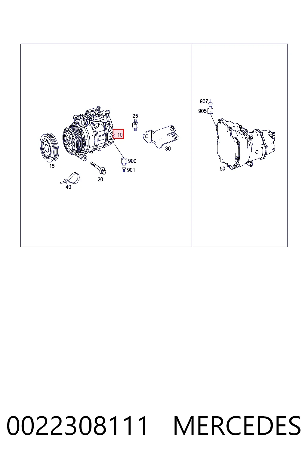 0022308111 Mercedes Compressor de aparelho de ar condicionado