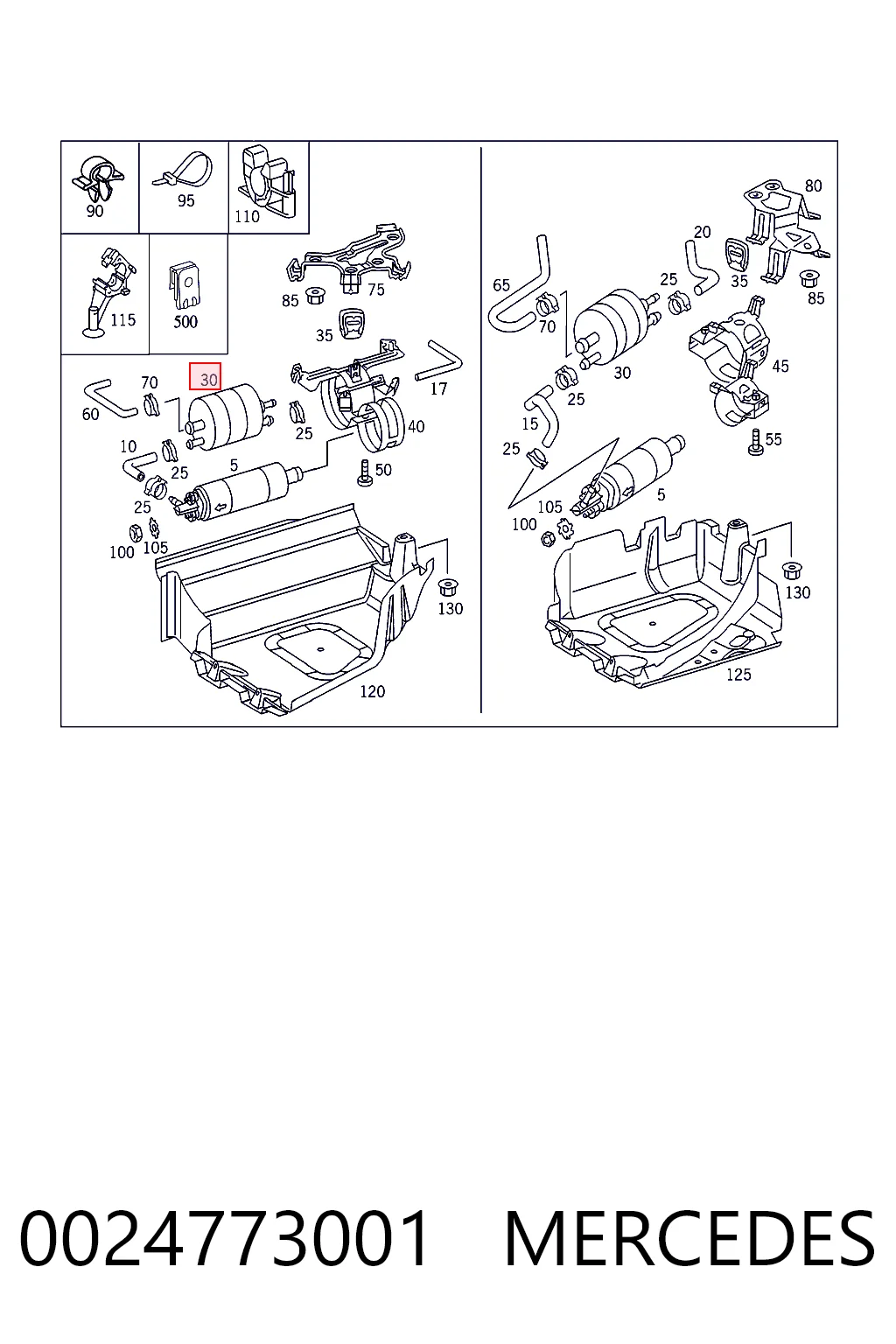 0024773001 Mercedes Filtro de combustível