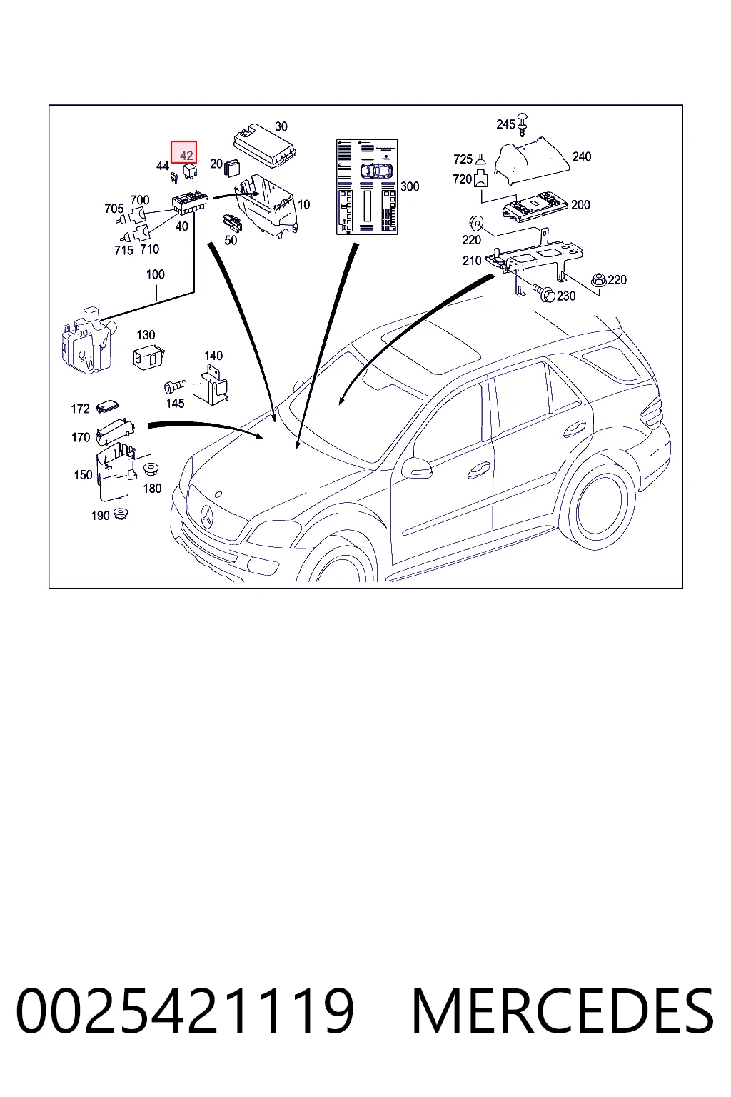 0025421119 Mercedes Relê de ventilador