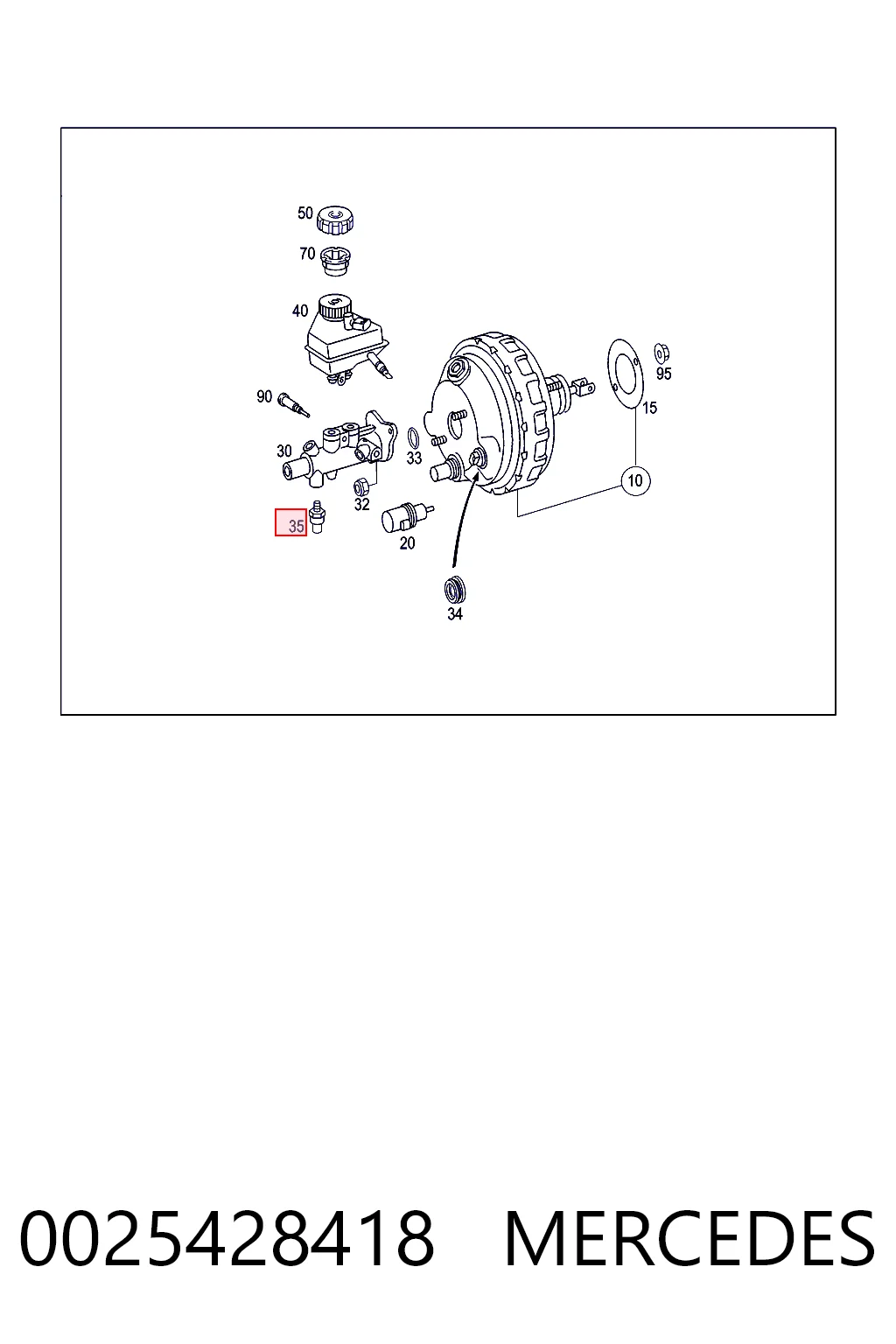 0025428418 Mercedes Sensor de pressão de fluido de freio
