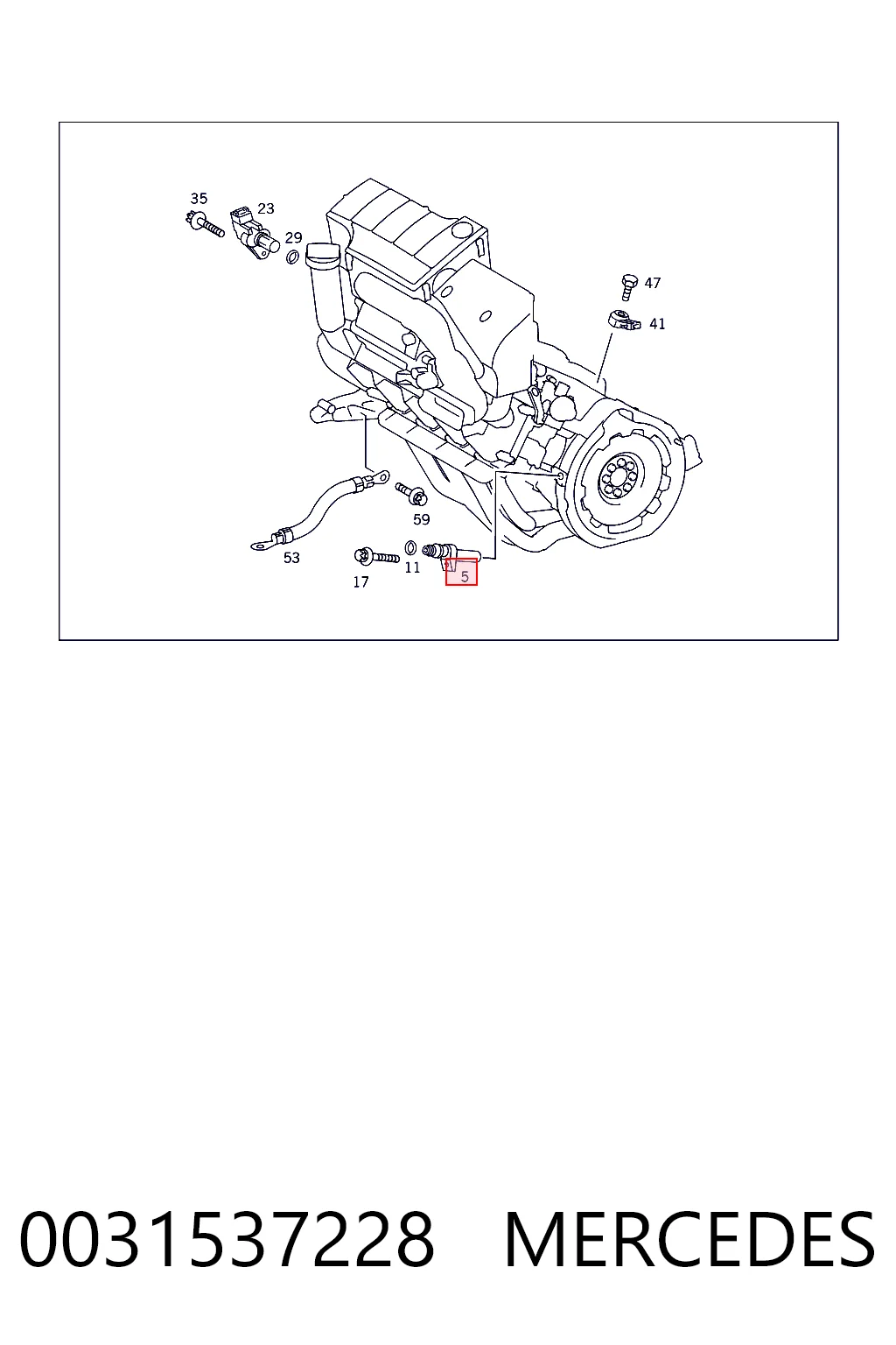 0031537228 Mercedes Sensor de posição (de revoluções) de cambota