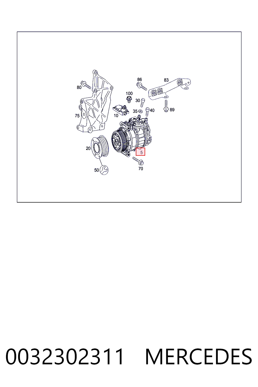 0032302311 Mercedes Compressor de aparelho de ar condicionado