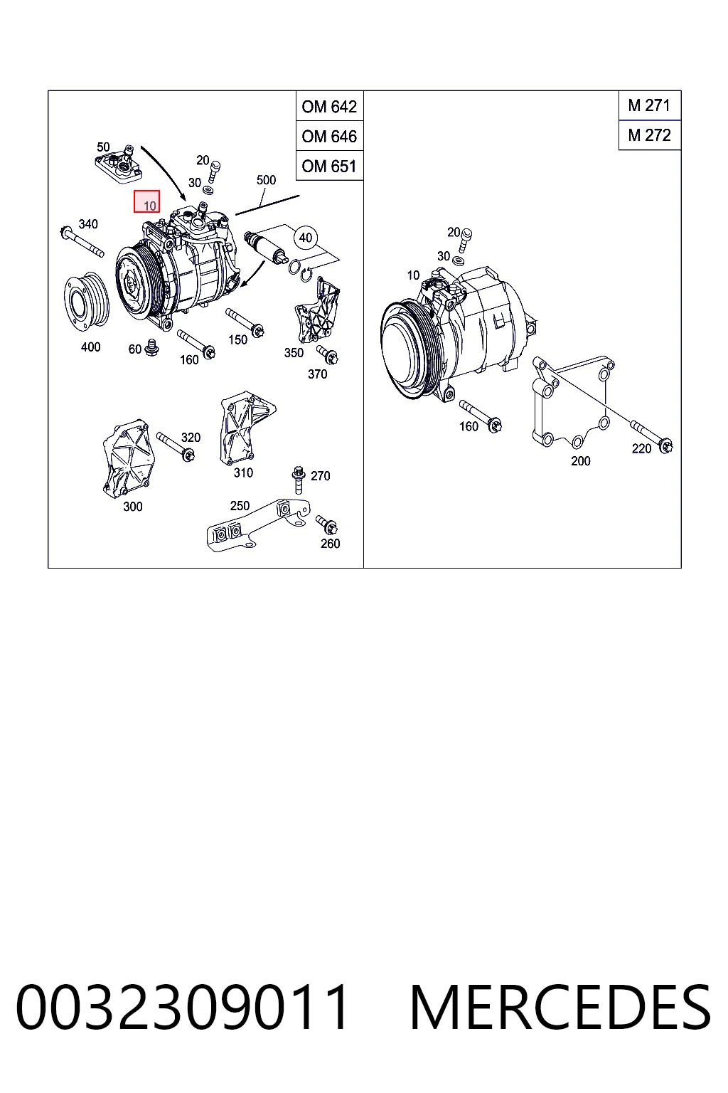 0032309011 Mercedes Compressor de aparelho de ar condicionado