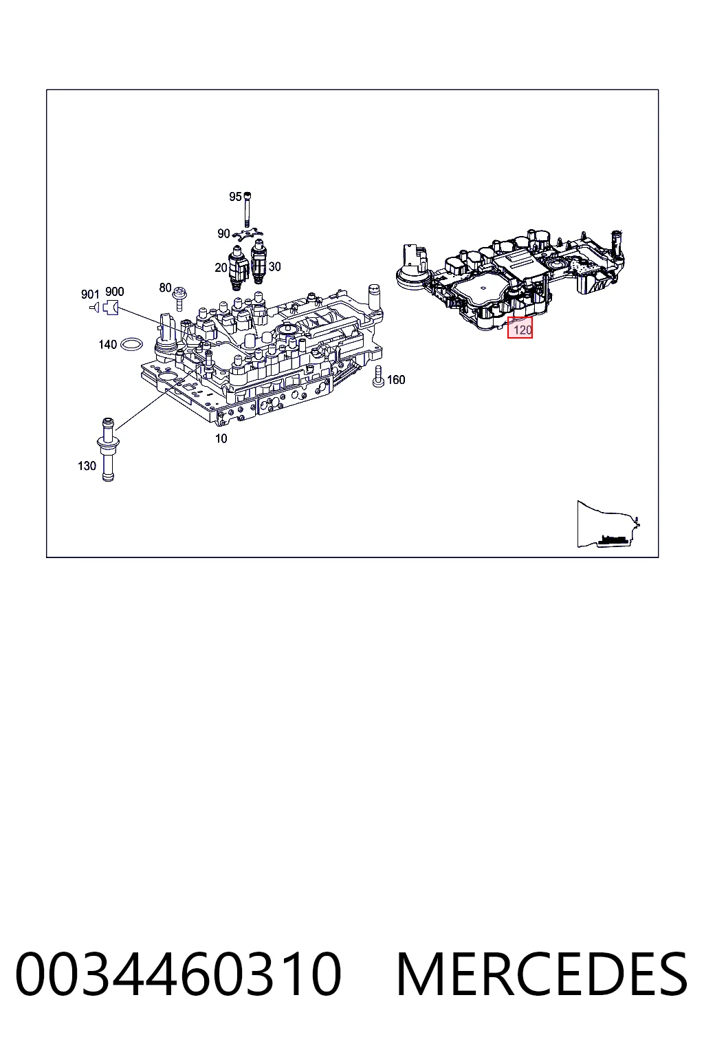 0034460310 Mercedes Placa eletrônica da transmissão automática