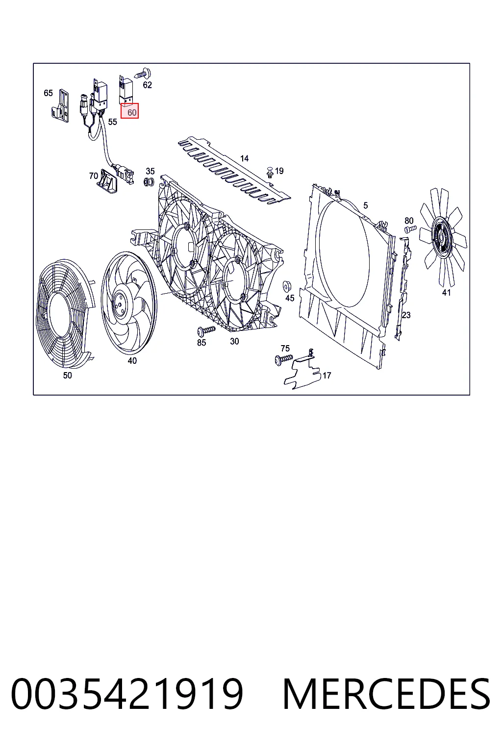 0035421919 Mercedes Relê de ventilador