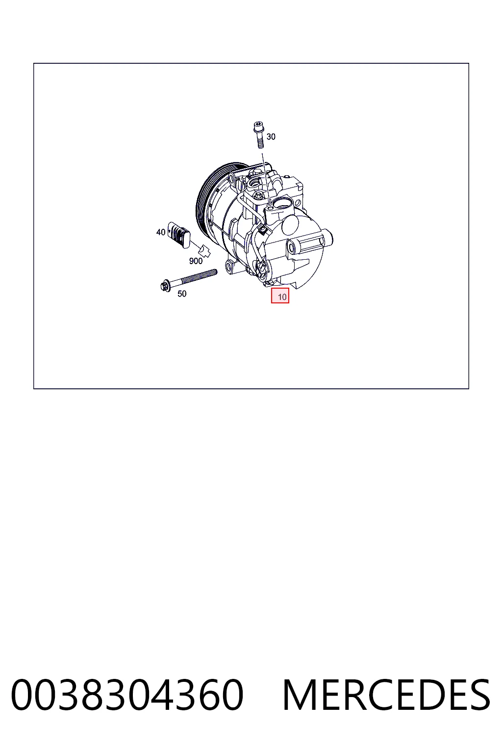 0038304360 Mercedes Compressor de aparelho de ar condicionado