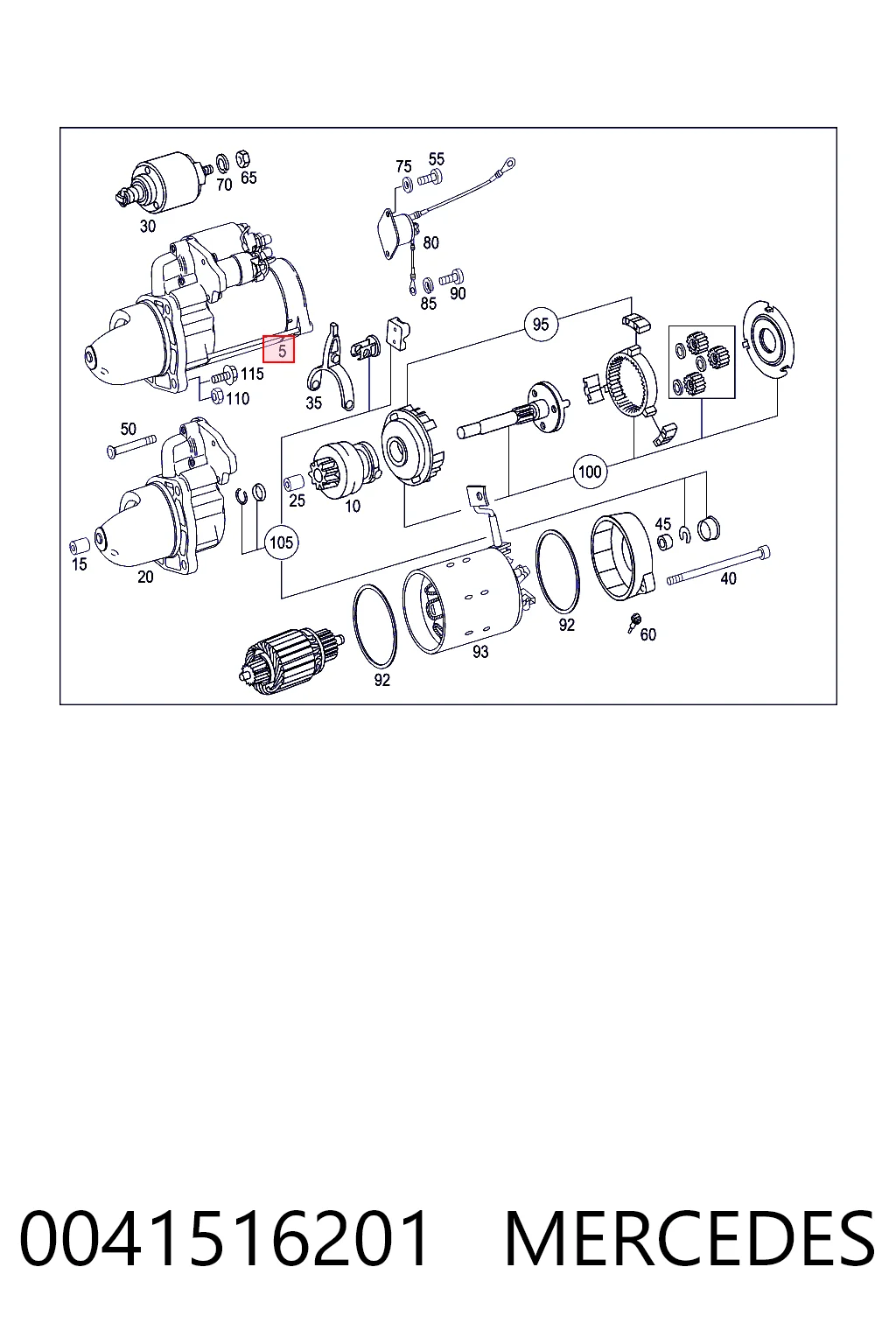 0041516201 Mercedes Motor de arranco